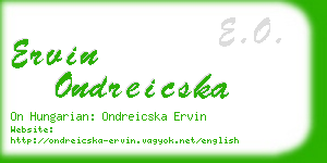 ervin ondreicska business card